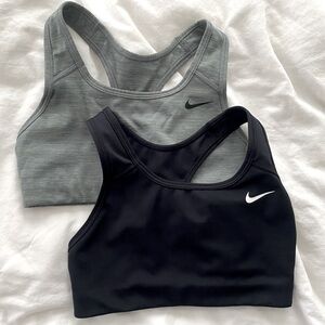 2 Nike sports bras- black and gray